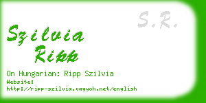 szilvia ripp business card